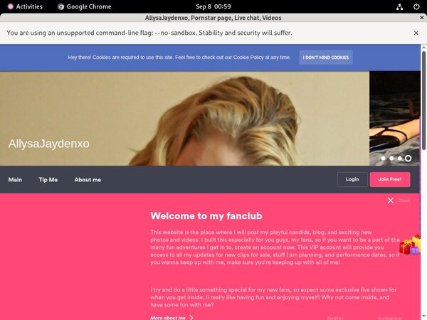 Free Allysajaydenxo.modelcentro.com Login