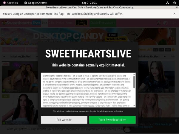 New Sweetheartslive Accounts